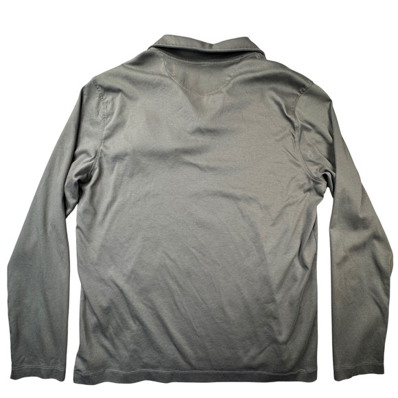 UNTUCKit Men's Damaschino Long Sleeve Polo Shirt with Pocket Gray Medium - Picture 7 of 9